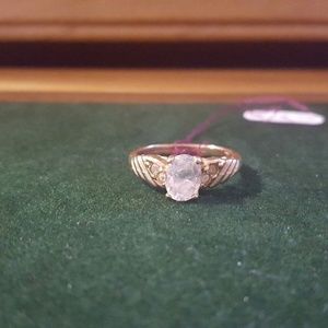 Cubic Zirconia 14k Gold Plated Sterling Silver